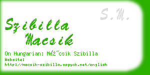 szibilla macsik business card